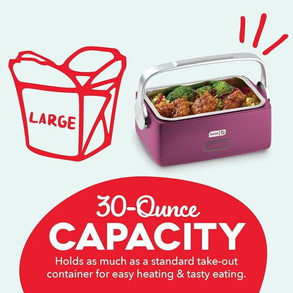 DASH Hot2Go™ Personal Food Warmer (30 Ounces, with spoon & fork) - Berry