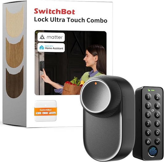 Smart Lock Ultra with Keypad,Fingerprint Door Lock, App Remote Control, Built-in WiFi Keypad Deadbolt, Auto Unlock, Waterproof&Easy Install,Supports Alexa and Google (Lock Ultra Touch Combo)