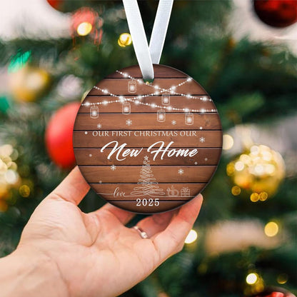Baby's First Christmas Ornament 2025 Keepsake for Newborn Boy or Girl, Personalized Xmas Tree Hanging Decor, New Home Housewarming for Baby’s First Christmas 3 Inch Ceramic