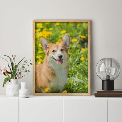 NWT Custom Framed Poster Prints with Your Any Photos, Personalized Canvas Pictures for Wall to Print Framed - 12"x16" Natural