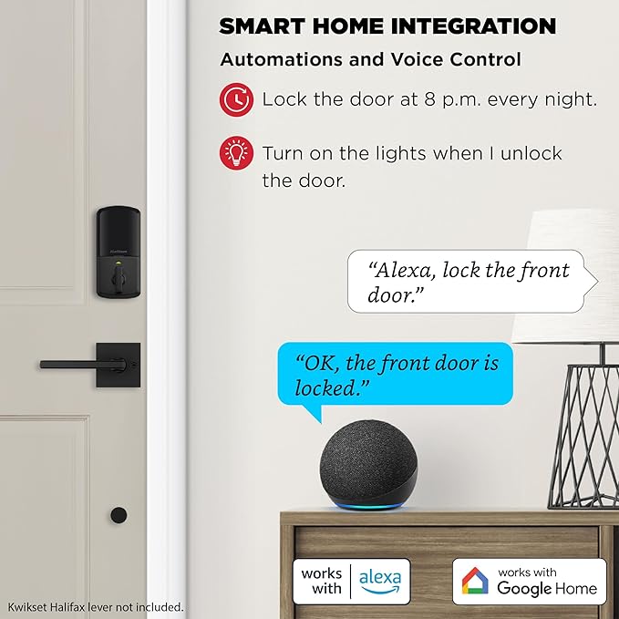 Kwikset Halo Wi-Fi Smart Lock, Keyless Entry Front Door Touchscreen Deadbolt, Matte Black Finish, Grade AAA Certified, UL Listed, Easy Install No Hub, App Control
