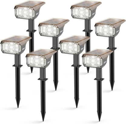 Solar Spot Lights Outdoor,40 LEDs Solar Outdoor Waterproof Landscape Lights with 3 Light Modes, Solar Powered Garden Yard Wall Lights Auto On,Off for Patio 8 Pack