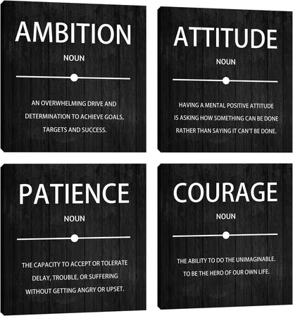 Inspirational Quotes Wall Decor - Motivational Office & Living Room Wall Art - Framed 12'X12'