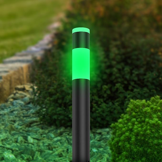 Feit Electric Smart Color Changing & Tunable White Outdoor Bollard Path Lights, 200 Lumens, Music Sync, Compatible with Alexa & Google Home, App & Remote Control, Path/RND/RGBW/AG/4, 4-Pack