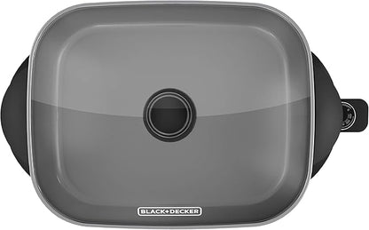 BLACK+DECKER Electric Skillet,Variable Temperature Control,Nonstick Cooking Surface,Dishwasher Safe,Tempered Glass Lid,12"x15",(Pack of 2)