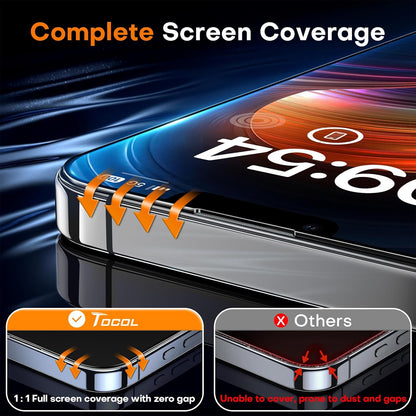 TOCOL for iPhone 12 Pro Max Screen Protector 9H Hardness Military Grade Shatterproof HD Tempered Glass Full Coverage Easy Installation Case Friendly 2 Pack