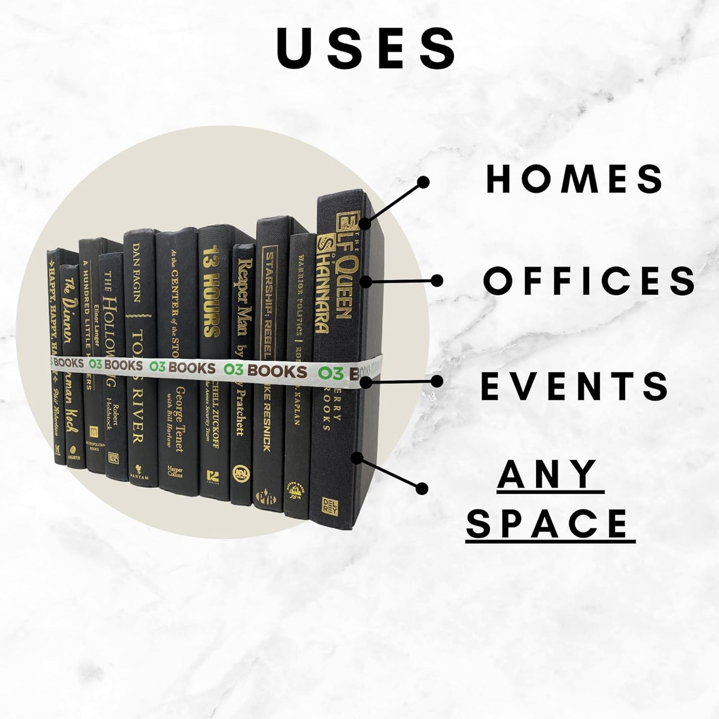 Curated Decorative Books Hardcover Décor Books for Home Décor, Choose Color, Interior Design, Office, Wedding Display, Instant Library, or Staging (Rust, One Foot)