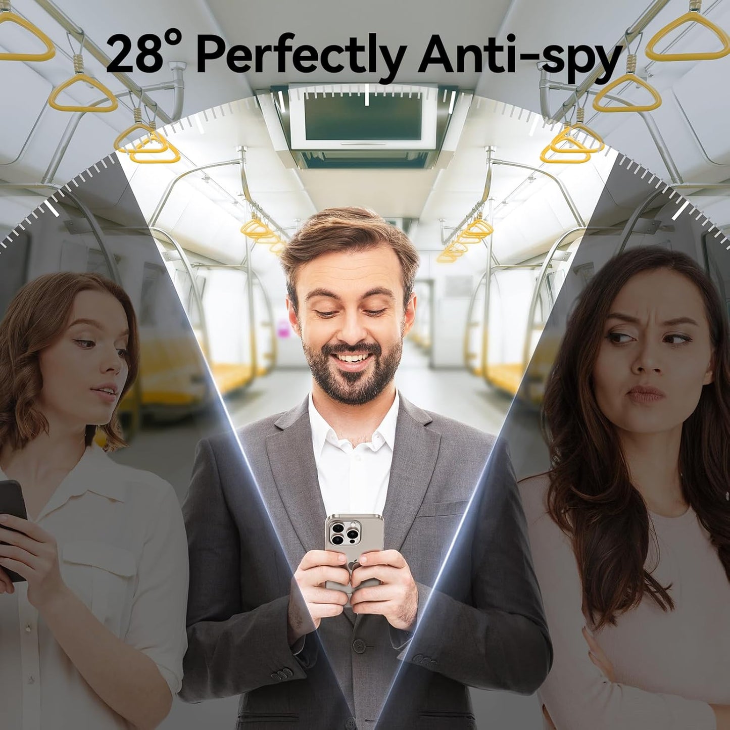 SMARTDEVIL 2PACK Privacy Screen Protector for iPhone 16 Pro Shatterproof Tempered Glass [True 28°Anti Spy] [9H Hardness] [Auto Dust-Elimination Install] [Bubble Free]