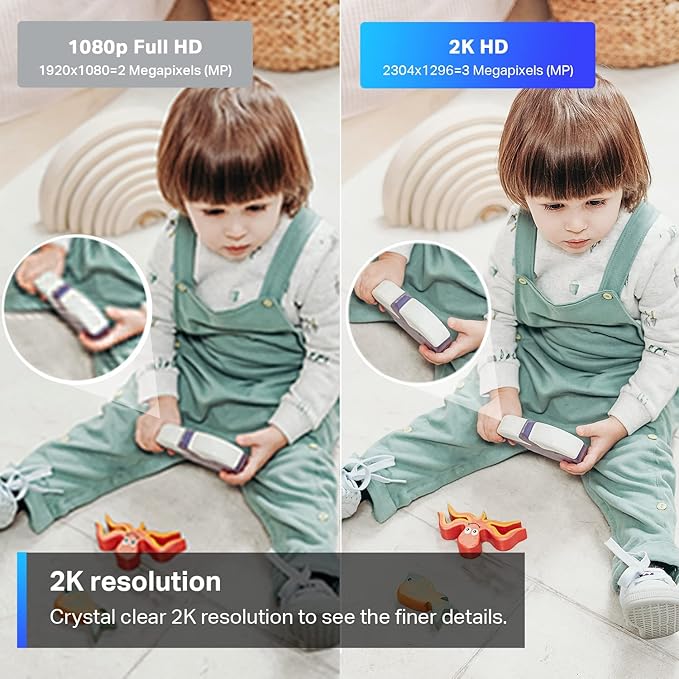 Tapo 2K Indoor Pan/Tilt Wired Security Camera - Works as a Baby Monitor & Pet Camera, Motion Detection, 2-Way Audio, Siren, Night Vision, Subscription-Free Local Storage or Optional Cloud, C210
