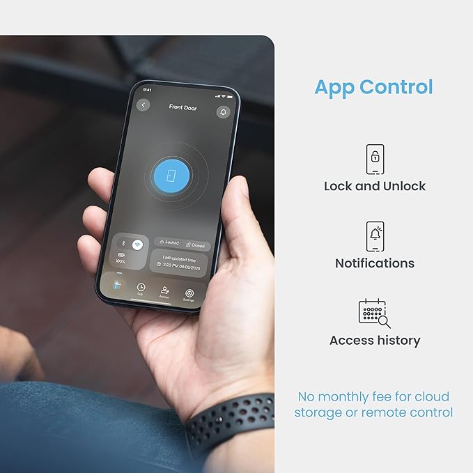 Lockly Secure Pro Wi-Fi Smart Door Lock, Keyless Entry with PIN Genie® Digital Keypad, 3D Biometric Fingerprint Sensor Front Door Lock Deadbolt, Voice Control & Auto Lock - Deadbolt Edition