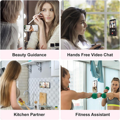 2PCS Silicone Suction Phone Case Mount, Non Slip Suction Cup, Hands-Free Phone Accessories Holder for Selfies and Videos, Silicone Adhesive Stand Sticky for Cell Phone Light Pink