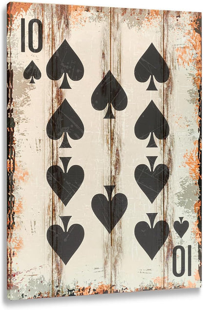 Poker Canvas Wall Art Print Ten of Spades Game Room Wall Art Print Wall Decor Prints Poster With Framed