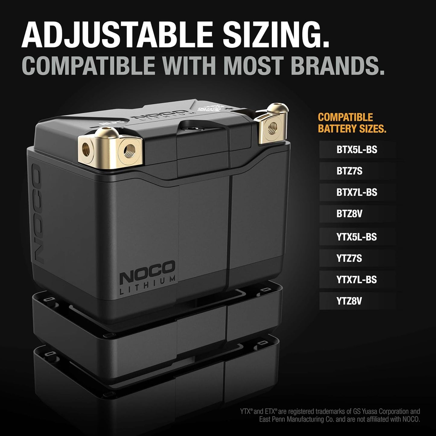 NOCO Lithium NLP5: Ultra-Light 12V Lithium Powersport Battery – Group 5 – 2Ah – 250A Start Power – Intelligent BMS – UL Certified