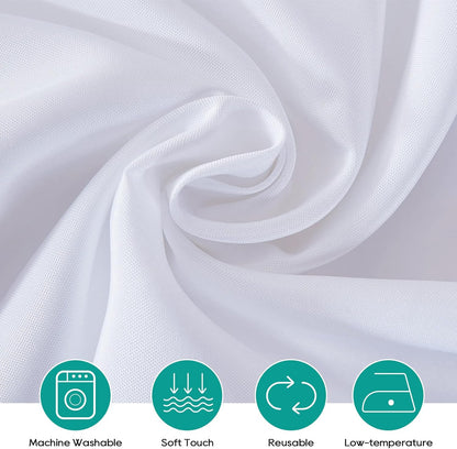 Surmente 132 inch Round Tablecloths -2 Pack White Round Table Cloths, Polyester Fabric Table Covers for Wedding, Party, Banquet, or Restaurant