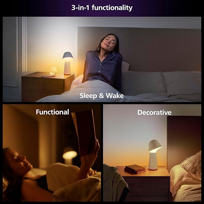 Philips Hue Twilight Smart LED Sleep and Wake-Up Lamp, White & Color Light, Bluetooth Compatible, Voice Control with Alexa, Apple Home & Google Assistant, Black