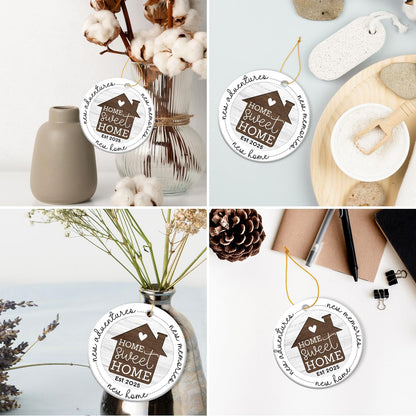 HEXMOZ New Home Gift Ideas - Best Housewarming Gifts 2025 - House Warming Gifts with New Home Ornament 2025 for Owners, Couples, Men, Women - First House Ornament, Our First Christmas Ceramic Keepsake