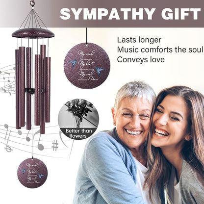 ASTARIN 36" Large Deep Tone Personalized Sympathy Wind Chimes, Memorial Wind Chime for Loss of Mother Father Loved One, Hummingbird Bereavement Gifts Decor Outdoor Patio Garden Graveyard
