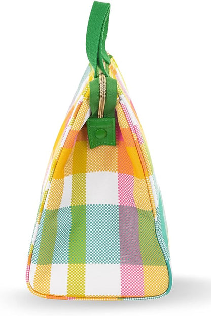 kate spade new york Portable Soft Cooler Lunch Bag, Thermal Tote with Insulated Interior Lining and Storage Pocket, Lunch Tote for Women, Spring Plaid