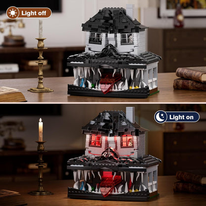 Monster House Building Block Set, Horror Haunted House Film Creative Toys Set with Light Compatible with Lego, Gift Decoration for Fans 12+ Boys Girls Adult in Halloween Birthday(750 PCS)