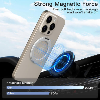 COOLQO 1Pc 360 Spin Cell Grip Ring Phone Stand [Upgrade Gear Hinge Stress Anxiety Relief] Magnetic Holders for Your car Accessories Desk Mount Compatible with iPhone All Smartphones, Silver