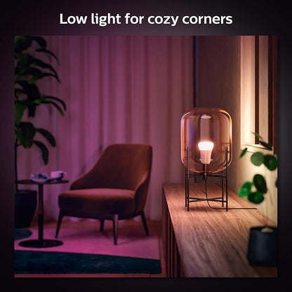 Philips Hue Smart 60W A19 LED Bulb - White and Color Ambiance Color-Changing Light - 2 Pack - 800LM - E26 - Indoor - Control with Hue App - Works with Alexa, Google Assistant and Apple Homekit