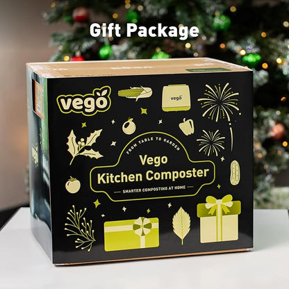 Vego Kitchen Composter, 4L Electric Composter Countertop 5 Modes Weight-Based Smart Compost Bin with App Odorless Auto-Cleaning Food Waste Compost Machine Indoor, White