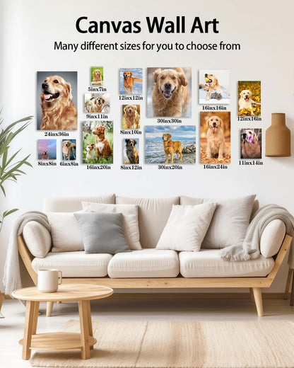 AbcCustomize Canvas Prints with Your Photos，Custom Canvas Wall Art for Bedroom, Living Room, Farmhouse Decor，Personalized Gifts Canvas Prints for Family，Friend，Lover，Pet