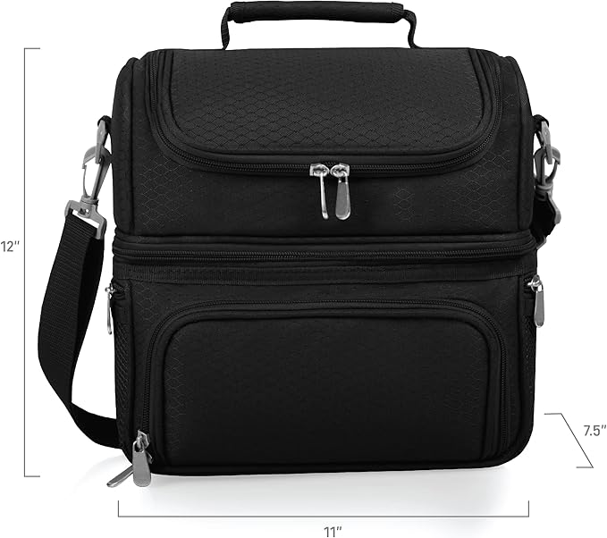 PICNIC TIME Star Wars Mandalorian Grogu Pranzo Lunch Bag, Insulated Lunch Box with Utensil Set, Lunch Cooler Bag, (Black)