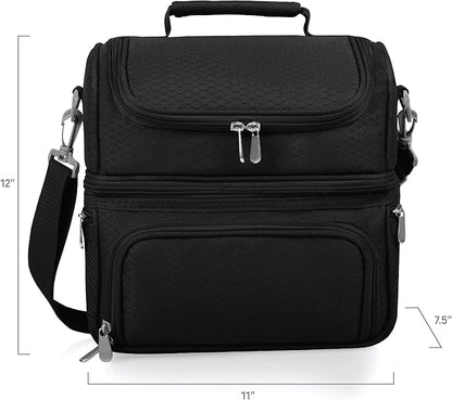 PICNIC TIME Star Wars Mandalorian Grogu Pranzo Lunch Bag, Insulated Lunch Box with Utensil Set, Lunch Cooler Bag, (Black)