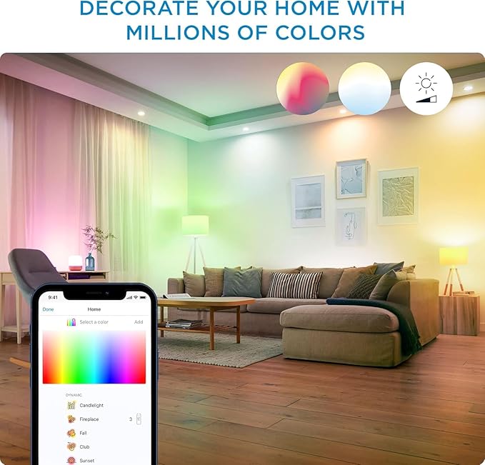 WiZ Connected 2-Pack Color 60W A19 Smart WiFi Light Bulb, 16 Million Colors, Compatible with Alexa and Google Home Assistant, No Hub Required