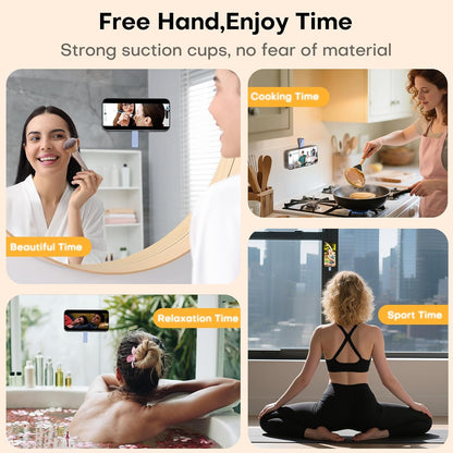 TAURI for Magsafe Suction Phone Grip - Universal Magnetic Suction Grip, 360° Rotating Hands-Free Holder, Silicone Suction Grip for iPhone 16 Pro Max/15/Android/S25,Blue