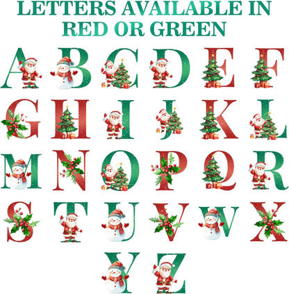 Personalized Christmas Ornaments 2025, Custom Name Initial A-Z Monogram 2.8" Ceramic Custom Christmas Ornament for Kids Boys Girls, Customized Letter Name Ornaments for Christmas Tree Decorations