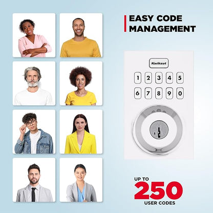Kwikset HomeConnect 620 Z-Wave Long Range Enabled Keypad Smart Lock Convenient Keyless Entry, Customizable User Codes, Ring Alarm Compatible, Hub Required, Sold Separately Polished Chrome Contemporary