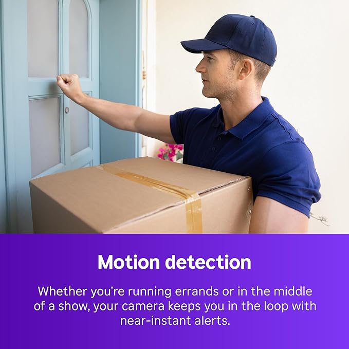 Roku Battery Camera Plus for Home Security - New 2025 Weather-Resistant Outdoor & Indoor Wireless Camera & Pet Monitor with 1080p HD & Two-Way Audio - 4X Rechargeable Battery Capacity (Pack of 2)