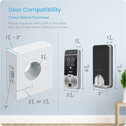 Lockly Visage Zeno Series Smart Lock, Facial Recognition & Fingerprint Keyless Entry Door Lock, Built-in Wi-Fi Deadbolt with Apple Home Key, PIN Genie Keypad, App Remote Control, Easy Installation