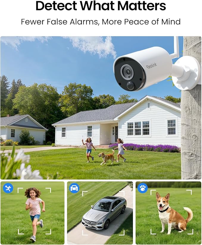REOLINK Argus Eco+Solar Panel 2K 5MP Solar Security Camera Outdoor for Home Surveilance, Night Vision, Human/Car Smart Detection, 2.4G WiFi, No Subscription, Home Hub Compatible, Local Storage