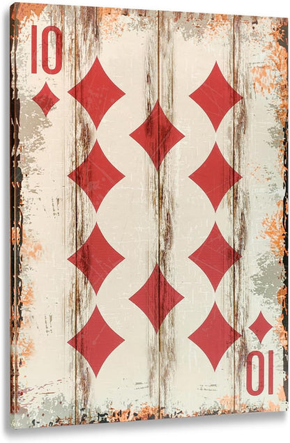 Poker Canvas Wall Art Print Ten of Dianmonds Game Room Wall Art Print Wall Decor Prints Poster With Framed