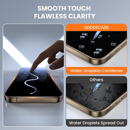 Screen Protector for iPhone 15Plus/16Plus/14Pro Max Military Grade Tempered Glass Auto-Alignment OneTouch Kit Cell Phone Accessories Bubble Free Case Friendly Auto Dust-Removal Easy Install [1 Pack]
