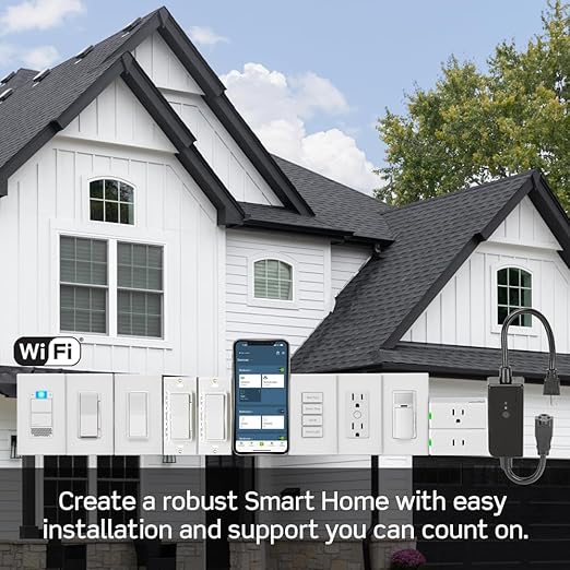 Leviton Decora Smart Switch, Wi-Fi 2nd Gen, Neutral Wire Required, Works with Matter, Alexa, Google Assistant, Apple Home/Siri & Wired or Wirefree 3-Way, D215S-1RW, White