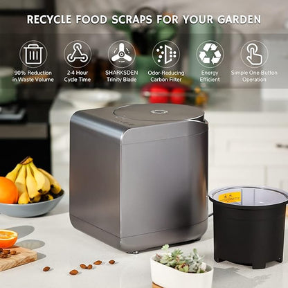 Airthereal Spare Bucket and Lid for R500 Revive Electric Kitchen Composter (Black)