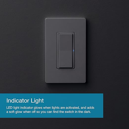 Lutron Claro Smart Light Switch w/ Wall Plate for Caseta Lighting, for LED Lights, Fans, 5 Amp, Single-Pole/3-Way, Neutral Required, DVRFW-5NS-WH-A, White