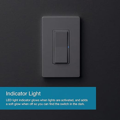 Lutron Claro Smart Light Switch w/ Wall Plate for Caseta Lighting, for LED Lights, Fans, 5 Amp, Single-Pole/3-Way, Neutral Required, DVRFW-5NS-WH-A, White