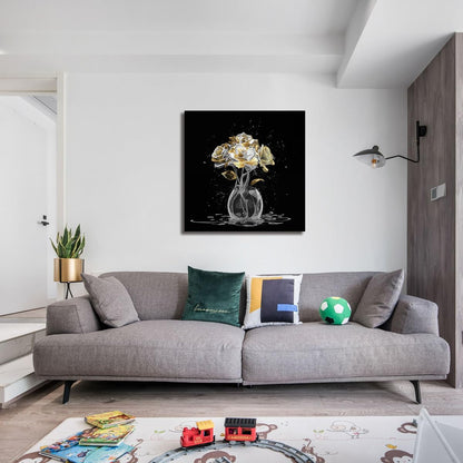 Canvas Wall Art White Flower Wall Art Decor Modern Home Art Decor Wall Art Prints 13 × 13 Inch Aesthetic Art Work for Wall Decor Small Wall Art for Bedroom Bathroom Room Bedroom Decor