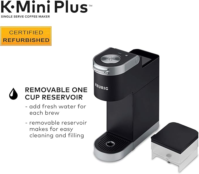 Keurig K-Mini Plus Coffee Maker, Certified Refurbished, Black (Renewed)