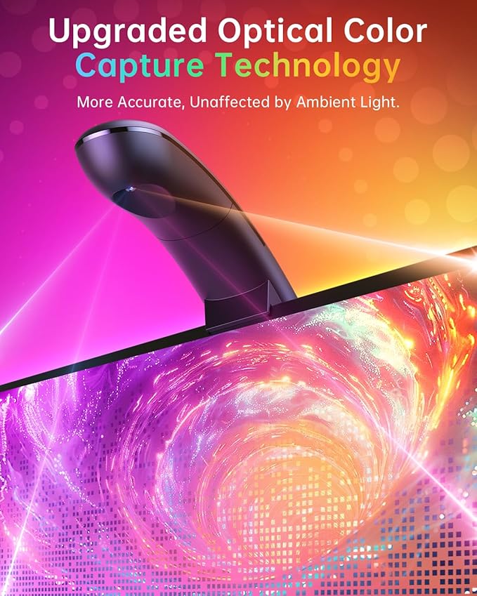 AOC TV Backlight Sync to Screen, Behind TV LED Changing Lighting for 75-85 Inch TVs, RGB LEDs Strip Lights with Sensor for Home Decorations Smart App Control, Movie Game Music & DIY Mode, 18.0FT