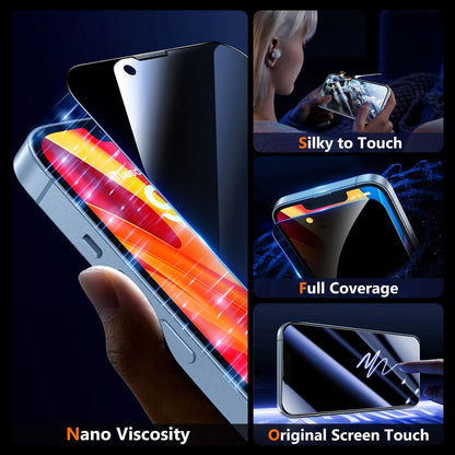 UniqueMe for iPhone 13/13 Pro / 14 Privacy Screen Protector - [Military Grade Shatterproof & 9H+ Hardness] Screen Protector 14 Tempered Glass Full Coverage Protection, Easy to install, 2 Packs