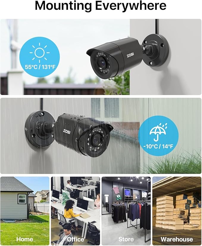 ZOSI 3K Lite Security Camera System with AI Human Vehicle Detection,H.265+ 8CH HD TVI Video DVR Recorder with 4X HD 1920TVL 1080P Indoor Outdoor Weatherproof CCTV Cameras,Remote Access,1TB Hard Drive