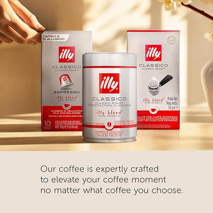 illy Ground Coffee Moka - 100% Arabica Flavored Coffee Ground - Rich Aromatic Coffee Grounds Profile – Intenso Dark Roast – Warm Notes of Cocoa & Dried Fruit - No Preservatives – 8.8 Ounce