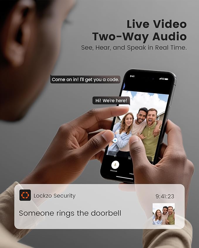 Smart Lock with Camera, 3-in-1 WiFi Doorbell Keyless Entry Door Lock, Deadbolt Lock for Front Door, Fingerprint, Keypad Code, App Control, IP65 Waterproof, BHMA, Support Alexa&Google Assistant