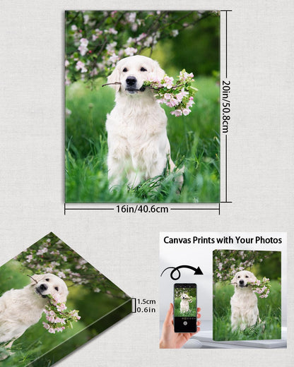 AbcCustomize Custom Canvas Prints,Transform Your Memories into Beautiful Art with Personalized Photo on Canvas,Personalized Canvas Wall Art for Home Decor, Gifts, and Keepsakes
